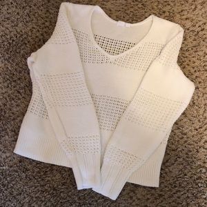 White Gap V neck sweater